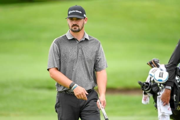 Chad Ramey at the 18th hole during the second round of the Memorial Health Championship presented by LRS at Panther Creek Country Club on July 16,...