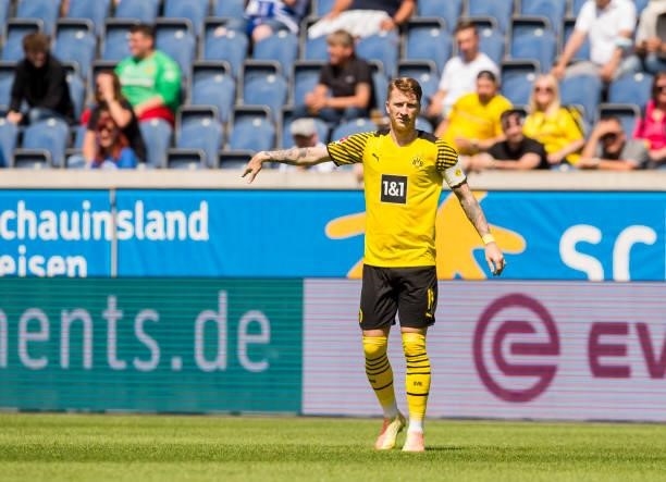 Marco Reus in action during the 6. Schauinsland-Reisen Cup Der Traditionen match between VfL Bochum and Borussia Dortmund on July 17, 2021 in...