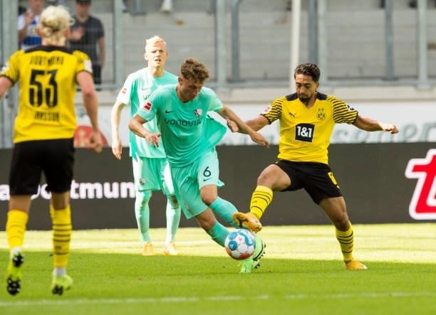 Immanuel Pherai in action during the 6. Schauinsland-Reisen Cup Der Traditionen match between VfL Bochum and Borussia Dortmund on July 17, 2021 in...