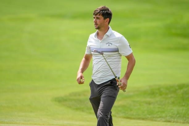 Ollie Schniederjans iwalks up to the 18th green during the third round of the Memorial Health Championship presented by LRS at Panther Creek Country...