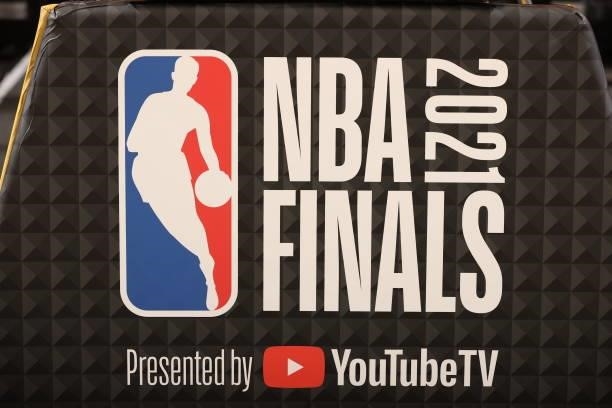 July 17: A view of signage during Game Five of the 2021 NBA Finals on July 17, 2021 at Footprint Center in Phoenix, Arizona. NOTE TO USER: User...