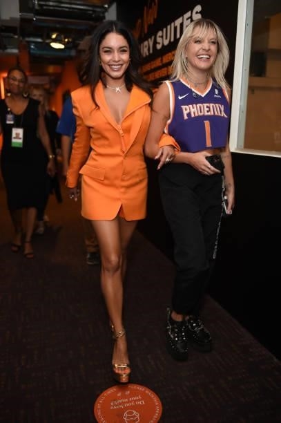 Actress and Singer Vanessa Hudgens after performing the National Anthem prior to the game of the Milwaukee Bucks against the Phoenix Suns during Game...