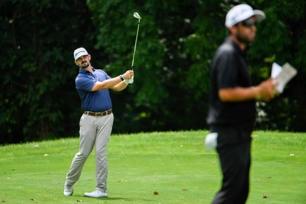 Chad Ramey hits a shot from the fairway at the eighth hole during the third round of the Memorial Health Championship presented by LRS at Panther...