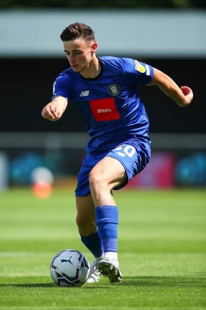 Simon Power of Harrogate Town during the Pre Season Friendly between Harrogate Town and Newcastle United at The EnviroVent Stadium on July 18, 2021...