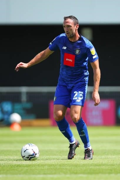 Rory McArdle of Harrogate Town during the Pre Season Friendly between Harrogate Town and Newcastle United at The EnviroVent Stadium on July 18, 2021...
