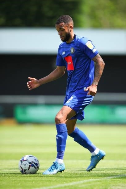 Warren Burrell of Harrogate Town during the Pre Season Friendly between Harrogate Town and Newcastle United at The EnviroVent Stadium on July 18,...