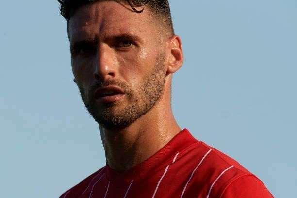 Sergi Gomez of Sevilla during a pre-season friendly match between Sevilla CF and Coventry City at Pinatar Arena on July 17, 2021 in Murcia, Spain.