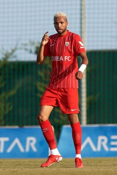 Youssef En-Nesyri of Sevilla during a pre-season friendly match between Sevilla CF and Coventry City at Pinatar Arena on July 17, 2021 in Murcia,...