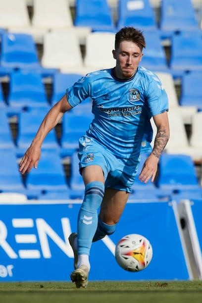 Jordan Shipley of Coventry City runs with the ball during the pre-season friendly match between Sevilla CF and Coventry City at Pinatar Arena on July...
