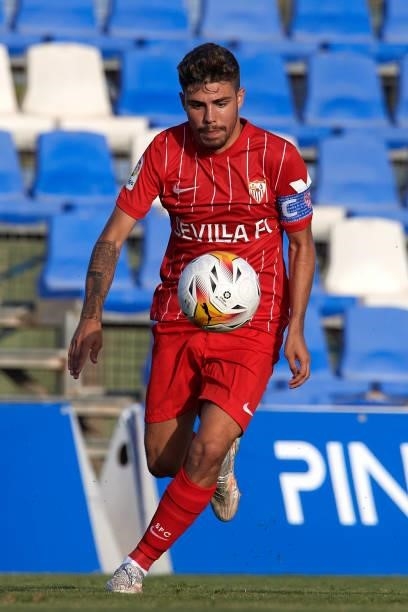 Alejandro Pozo of Sevilla controls the ball during the pre-season friendly match between Sevilla CF and Coventry City at Pinatar Arena on July 17,...