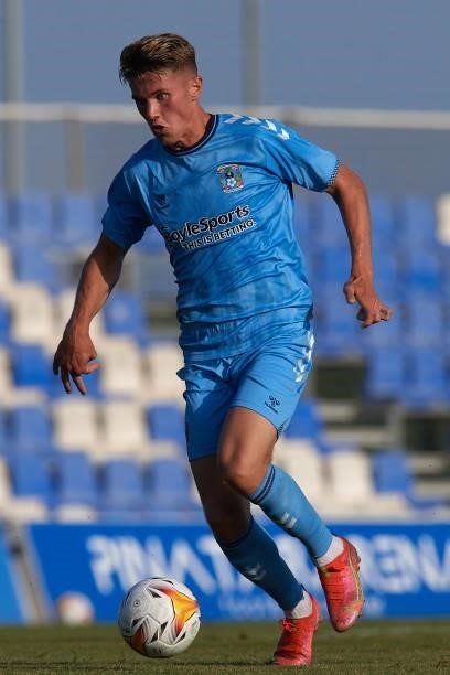 Viktor Gyokeres of Coventry City in action during the pre-season friendly match between Sevilla CF and Coventry City at Pinatar Arena on July 17,...
