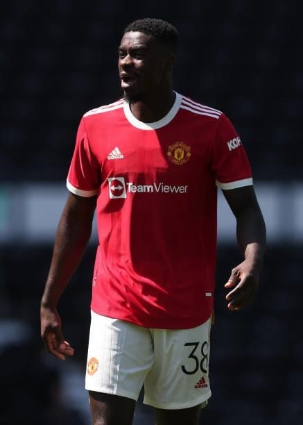 Axel Tuanzebe of Manchester United during the pre-season friendly between Derby County and Manchester United at Pride Park on July 18, 2021 in Derby,...