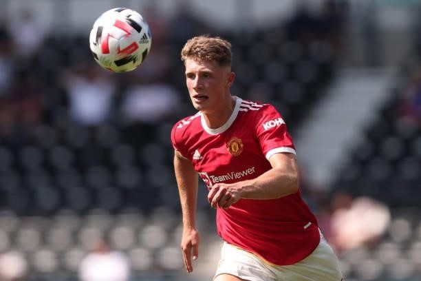 Will Fish of Manchester United during the pre-season friendly between Derby County and Manchester United at Pride Park on July 18, 2021 in Derby,...