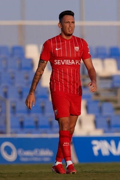 Lucas Ocampos of Sevilla during the pre-season friendly match between Sevilla CF and Coventry City at Pinatar Arena on July 17, 2021 in Murcia, Spain.