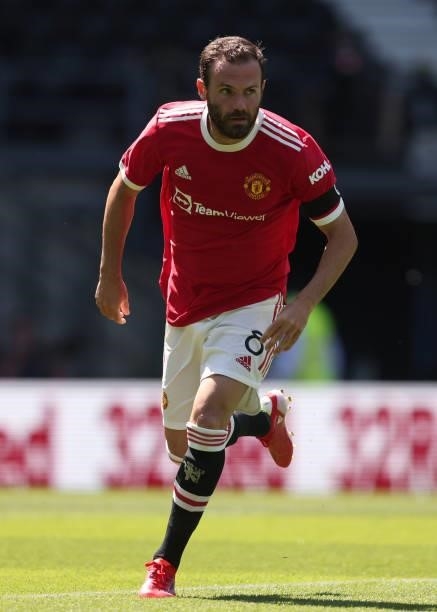Juan Mata of Manchester United during the pre-season friendly between Derby County and Manchester United at Pride Park on July 18, 2021 in Derby,...
