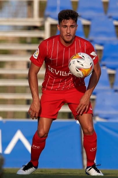 Ivan Romero of Sevilla in action during the pre-season friendly match between Sevilla CF and Coventry City at Pinatar Arena on July 17, 2021 in...