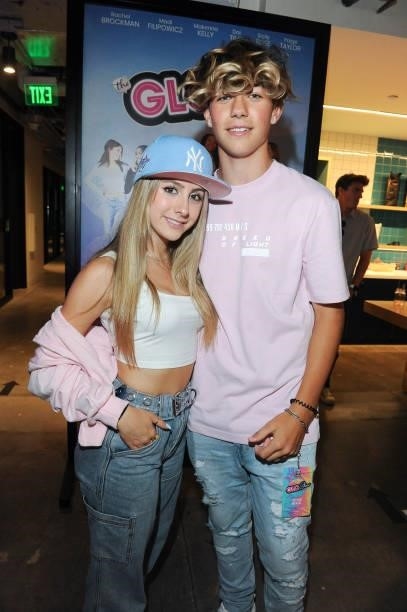 Capri Everitt and Walker Bryant attends the Far Out Toys And Z Star Digital Host The VIP Cast Party For The Glo Show on July 17, 2021 in El Segundo,...