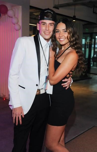 Luke Holt and Kenzie Spicy attends the Far Out Toys And Z Star Digital Host The VIP Cast Party For The Glo Show on July 17, 2021 in El Segundo,...