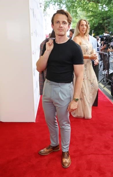 Lewis Reeves arrives at the South Bank Sky Arts awards at The Savoy Hotel on July 19, 2021 in London, England. The South Bank Sky Arts Awards will...