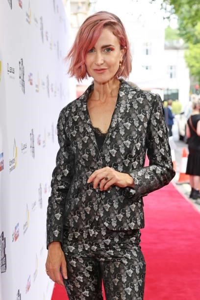 Katherine Kelly arrives at the South Bank Sky Arts awards at The Savoy Hotel on July 19, 2021 in London, England. The South Bank Sky Arts Awards will...