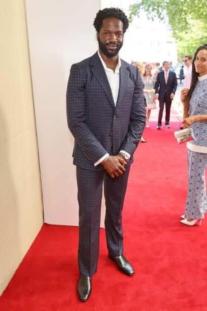 Sope Dirisu arrives at the South Bank Sky Arts awards at The Savoy Hotel on July 19, 2021 in London, England. The South Bank Sky Arts Awards will air...