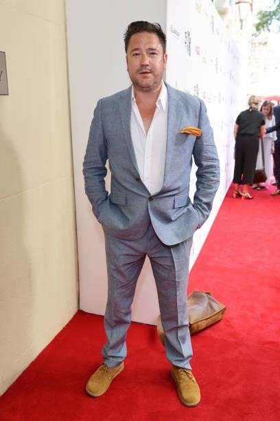 Rufus Jones arrives at the South Bank Sky Arts awards at The Savoy Hotel on July 19, 2021 in London, England. The South Bank Sky Arts Awards will air...