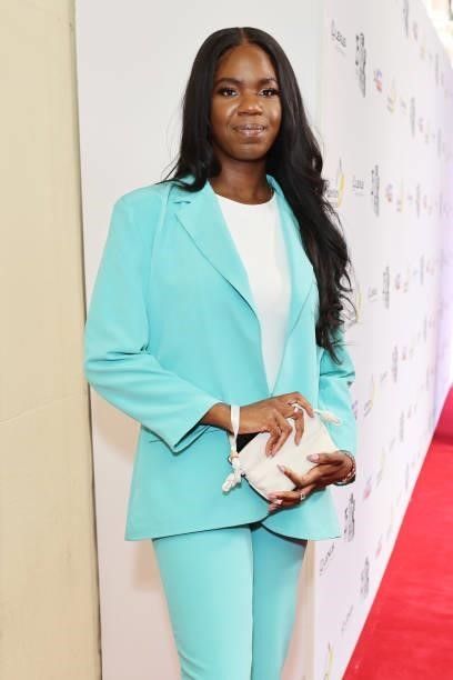 Singer Emmy arrives at the South Bank Sky Arts awards at The Savoy Hotel on July 19, 2021 in London, England. The South Bank Sky Arts Awards will air...