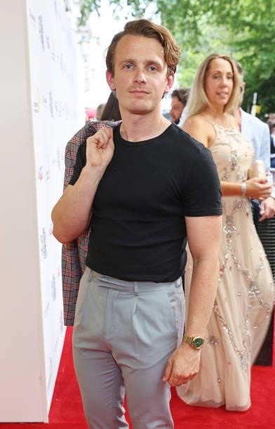Lewis Reeves arrives at the South Bank Sky Arts awards at The Savoy Hotel on July 19, 2021 in London, England. The South Bank Sky Arts Awards will...