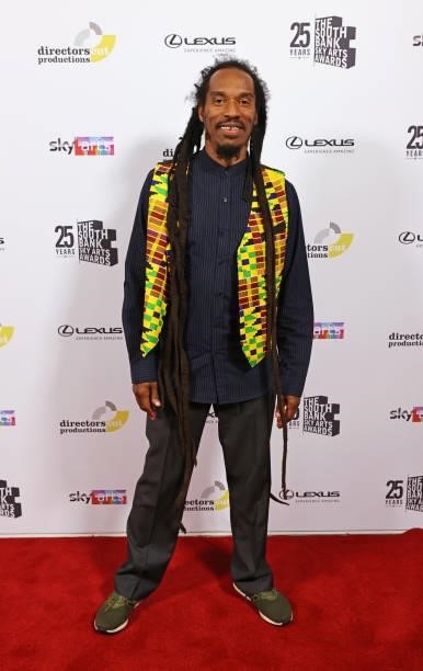 Benjamin Zephaniah poses in the winners room at the South Bank Sky Arts awards at The Savoy Hotel on July 19, 2021 in London, England. The South Bank...