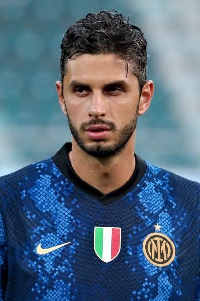 Andrea Ranocchia of FC Internazionale looks on during the Pre-Season Friendly match between Lugano and FC Internazionale at Cornaredo Stadium on July...