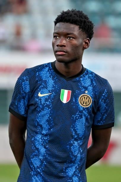 Lucien Agoume' of FC Internazionale looks on during the Pre-Season Friendly match between Lugano and FC Internazionale at Cornaredo Stadium on July...