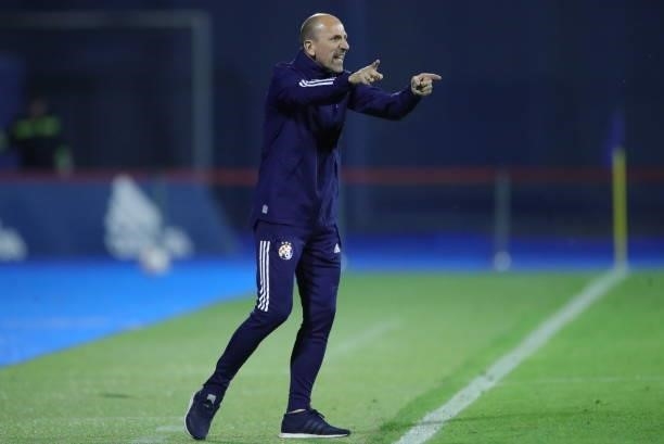 Head coach of Dinamo Zagreb Damir Krznar reacts during the UEFA Champions League Second Qualifying Round match between GNK Dinamo Zagreb and Omonoia...