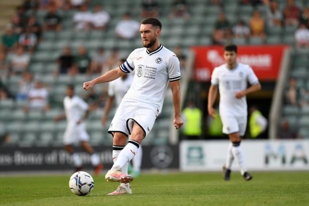 Matt Grimes of Swansea City during the Pre season friendly match between Plymouth Argyle and Swansea City at Home Park on July 20, 2021 in Plymouth,...