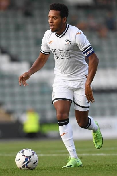 Korey Smith of Swansea City during the Pre season friendly match between Plymouth Argyle and Swansea City at Home Park on July 20, 2021 in Plymouth,...