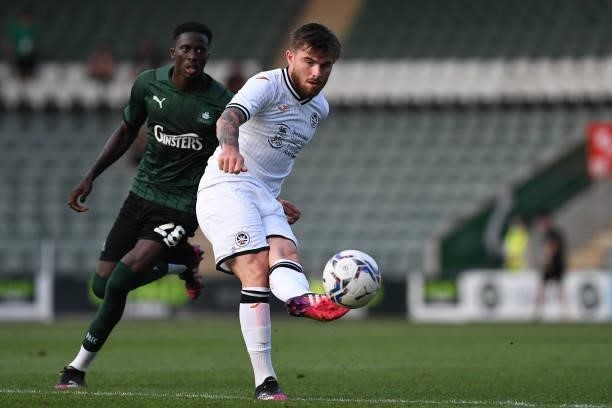 Ryan Manning of Swansea City during the Pre season friendly match between Plymouth Argyle and Swansea City at Home Park on July 20, 2021 in Plymouth,...