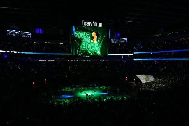 General view of the arena during Game Six of the 2021 NBA Finals on July 20, 2021 at the Fiserv Forum in Milwaukee, Wisconsin. NOTE TO USER: User...