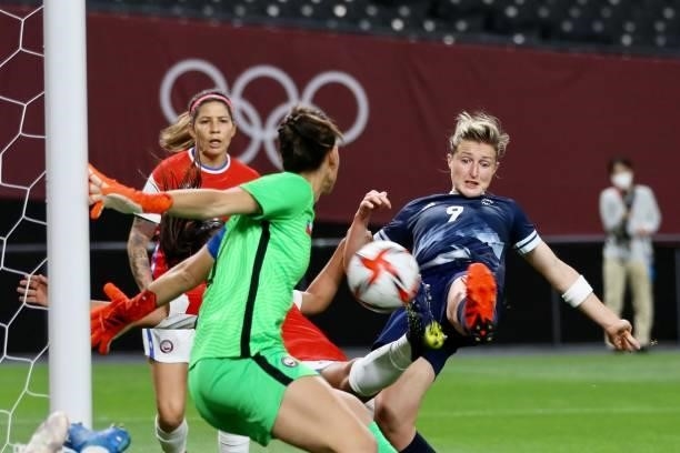 Ellen of Team Great Britain score first goal during the Women's First Round Group E match between Great Britain and Chile during the Tokyo 2020...