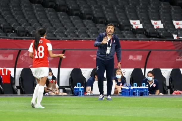 Head Coach RIISE Hege for Great Britain during the Women's First Round Group E match between Great Britain and Chile during the Tokyo 2020 Olympic...