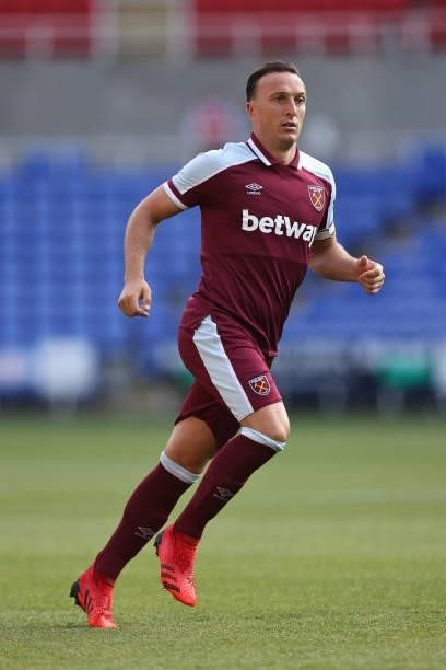 Mark Noble of West Ham United during the pre-season friendly between Reading and West Ham United at Madejski Stadium on July 21, 2021 in Reading,...