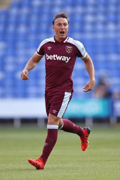 Mark Noble of West Ham United during the pre-season friendly between Reading and West Ham United at Madejski Stadium on July 21, 2021 in Reading,...