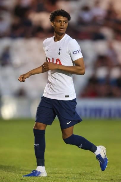 Brooklyn Lyons-Foster of Tottenham Hotspur during the pre-season friendly between Colchester United and Tottenham Hotspur at JobServe Community...
