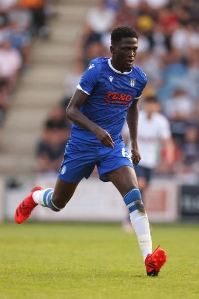 Brendan Sarpong-Wiredu of Colchester United during the pre-season friendly between Colchester United and Tottenham Hotspur at JobServe Community...