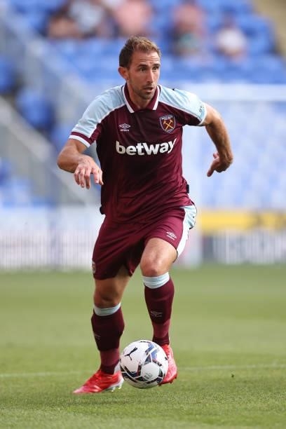 Craig Dawson of West Ham United. During the pre-season friendly between Reading and West Ham United at Madejski Stadium on July 21, 2021 in Reading,...