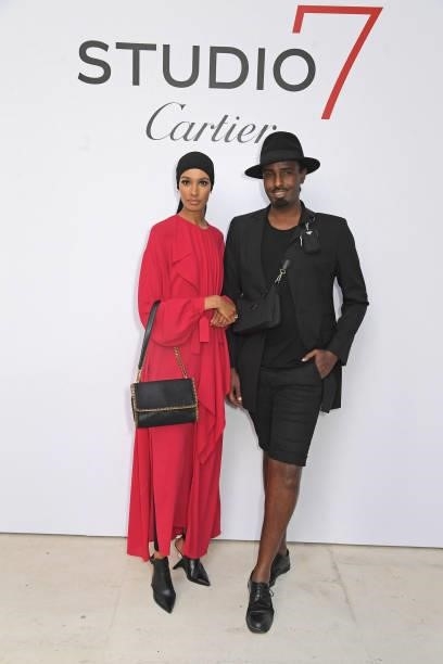 Ikram Abdi Omar and Mason Smillie attend a private view of "Studio 7 By Cartier