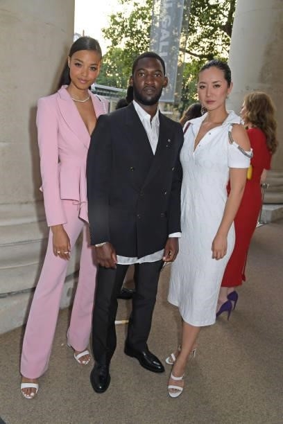 Ella Balinska, Malachi Kirby and Betty Bachz attend a private view of "Studio 7 By Cartier