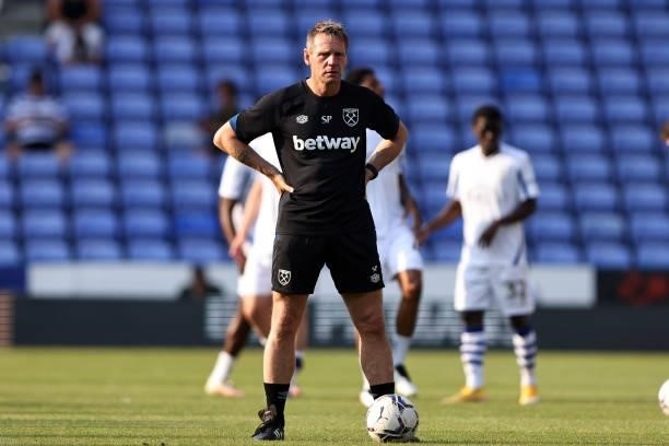 West Ham assistant coach Stuart Pearce during the pre-season friendly between Reading and West Ham United at Madejski Stadium on July 21, 2021 in...