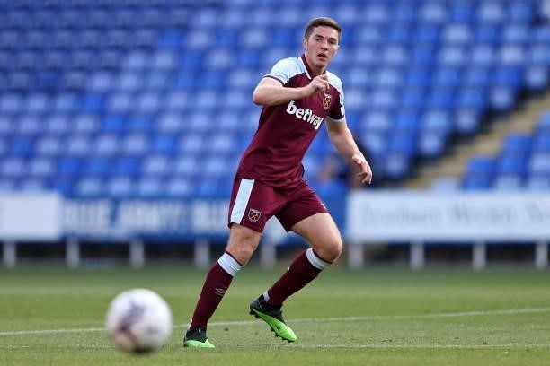 Conor Coventry of West Ham United during the pre-season friendly between Reading and West Ham United at Madejski Stadium on July 21, 2021 in Reading,...