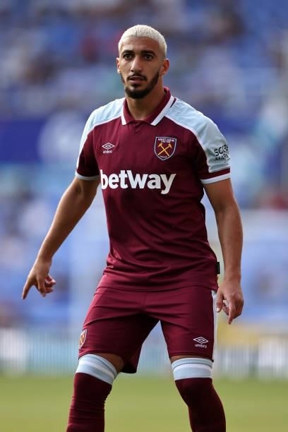 Said Benrahma of West Ham United during the pre-season friendly between Reading and West Ham United at Madejski Stadium on July 21, 2021 in Reading,...