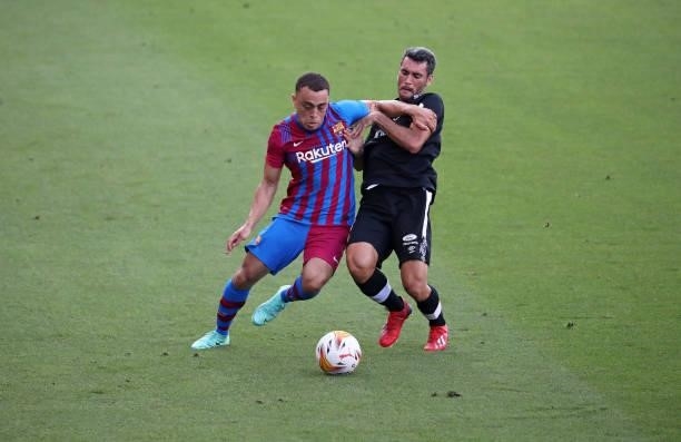 Sergino Dest and Del Campo during the friendly match between FC Barcelona and Club Gimnastic de Tarragona, played at the Johan Cruyff Stadium on 21th...
