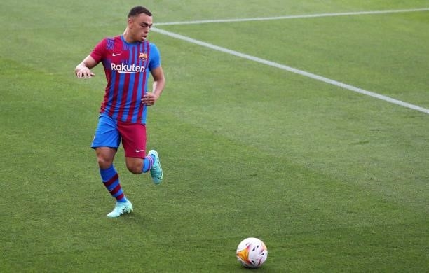 Sergino Dest during the friendly match between FC Barcelona and Club Gimnastic de Tarragona, played at the Johan Cruyff Stadium on 21th July 2021, in...